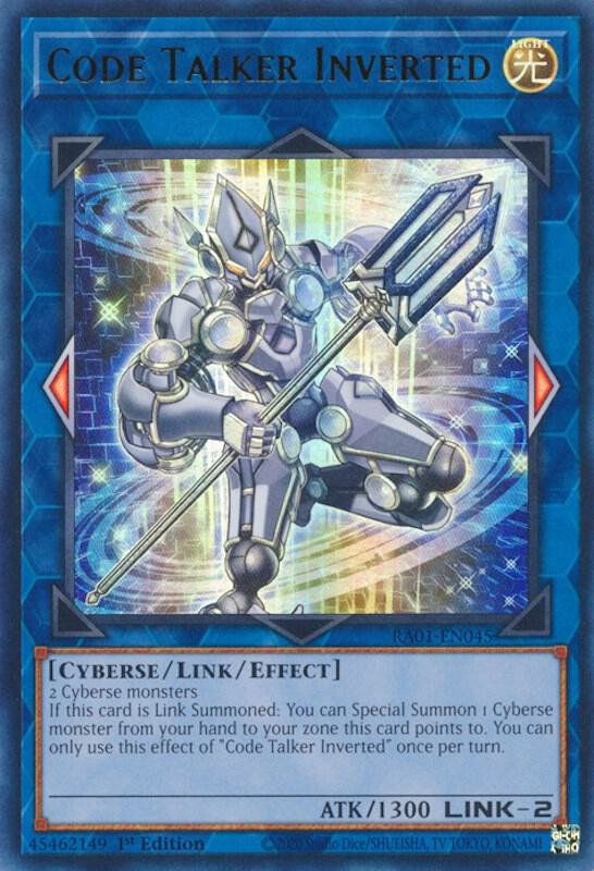 Code Talker Inverted (UR) RA01-EN045 card from 25th Anniversary Rarity Collection