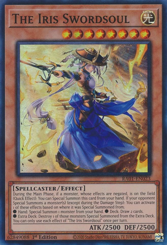 The Iris Swordsoul RA01-EN023 card from 25th Anniversary Rarity Collection