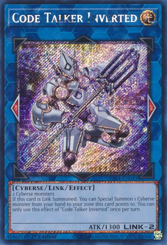 Code Talker Inverted (Platinum Secret Rare) RA01-EN045 card from 25th Anniversary Rarity Collection