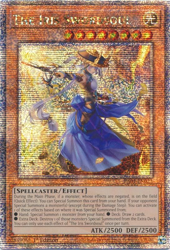 The Iris Swordsoul (Quarter Century Secret Rare) RA01-EN023 card from 25th Anniversary Rarity Collection