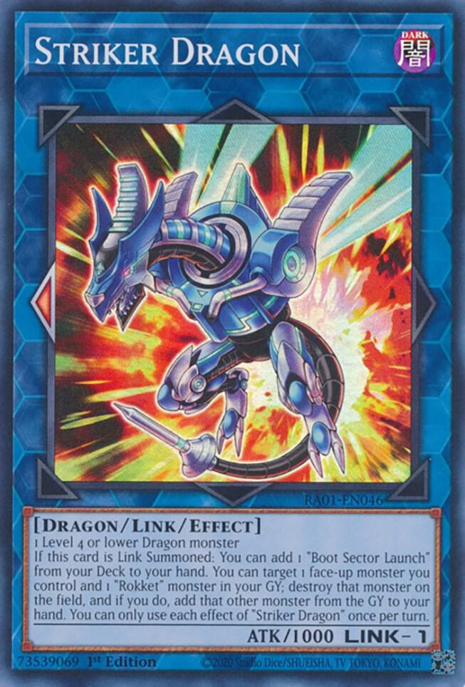 Striker Dragon RA01-EN046 card from 25th Anniversary Rarity Collection