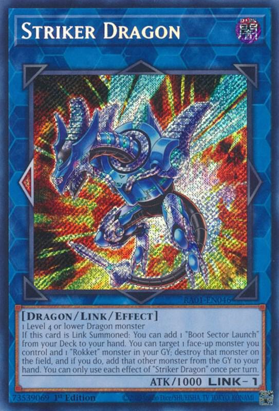 Striker Dragon (Secret Rare) RA01-EN046 card from 25th Anniversary Rarity Collection