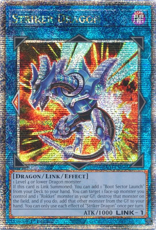 Striker Dragon (Quarter Century Secret Rare) RA01-EN046 card from 25th Anniversary Rarity Collection