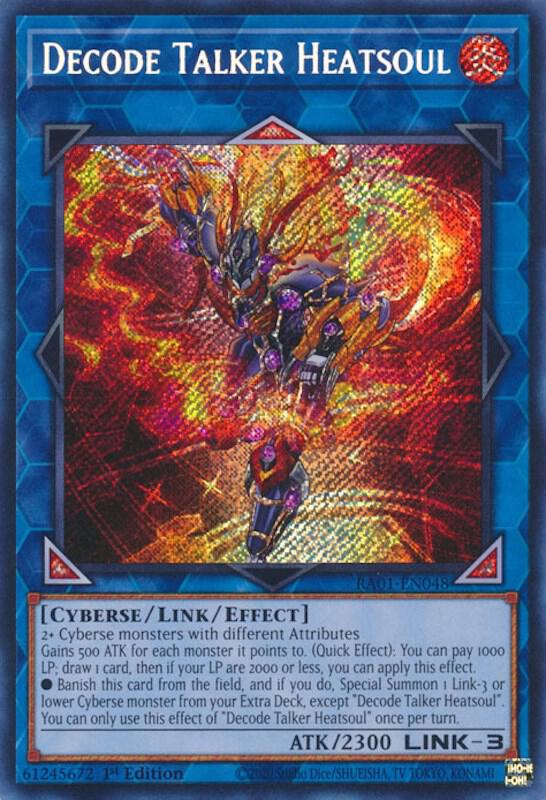 Decode Talker Heatsoul (Secret Rare) RA01-EN048 card from 25th Anniversary Rarity Collection