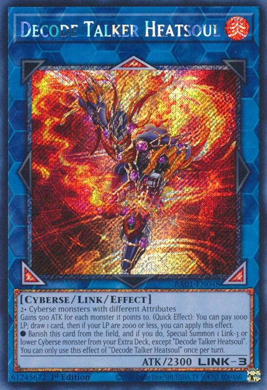 Decode Talker Heatsoul (Platinum Secret Rare) RA01-EN048 card from 25th Anniversary Rarity Collection