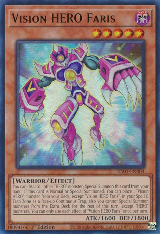 Vision HERO Faris (UR) RA01-EN004 card from 25th Anniversary Rarity Collection