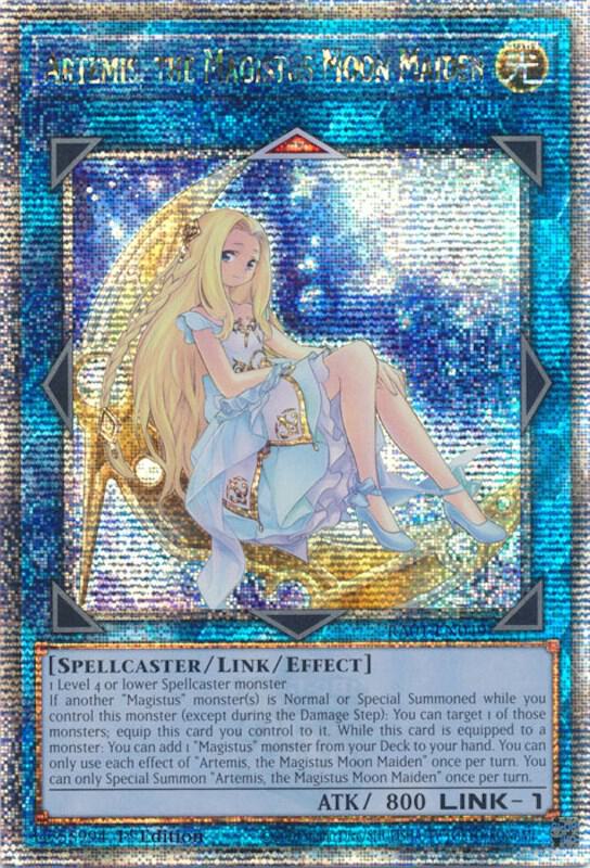 Artemis, the Magistus Moon Maiden (Quarter Century Secret Rare) RA01-EN049 card from 25th Anniversary Rarity Collection
