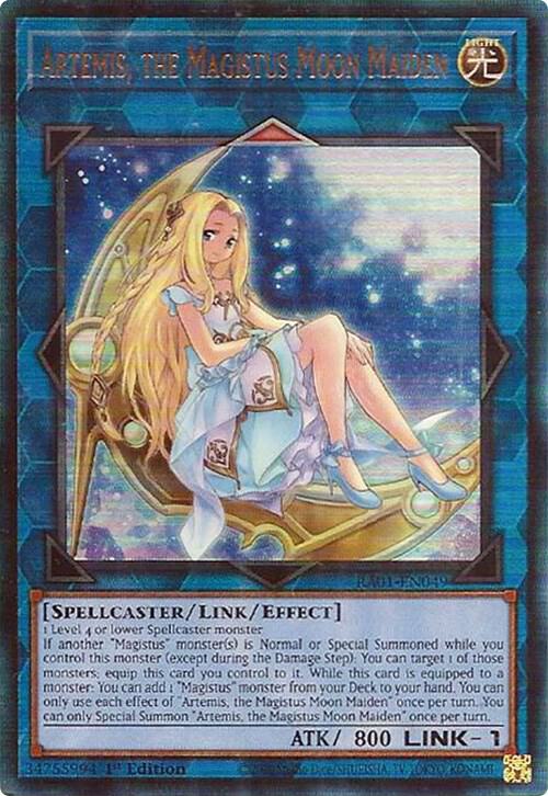 Artemis, the Magistus Moon Maiden (PUR) RA01-EN049 card from 25th Anniversary Rarity Collection