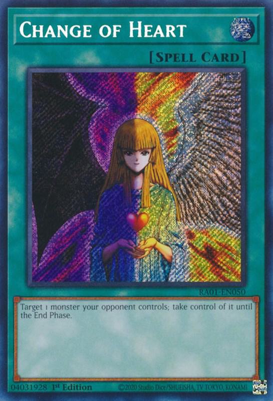 Change of Heart (Secret Rare) RA01-EN050 card from 25th Anniversary Rarity Collection
