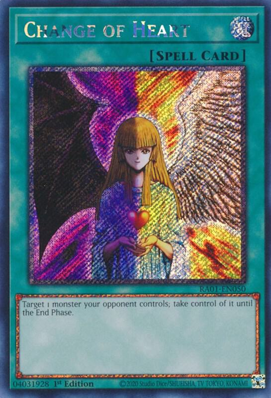 Change of Heart (Platinum Secret Rare) RA01-EN050 card from 25th Anniversary Rarity Collection