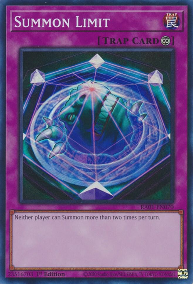Summon Limit RA01-EN070 card from 25th Anniversary Rarity Collection