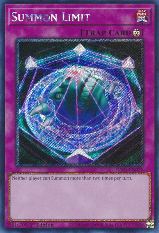 Summon Limit (Platinum Secret Rare) RA01-EN070 card from 25th Anniversary Rarity Collection