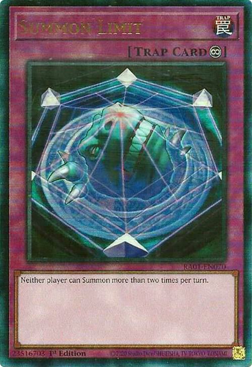 Summon Limit (PUR) RA01-EN070 card from 25th Anniversary Rarity Collection