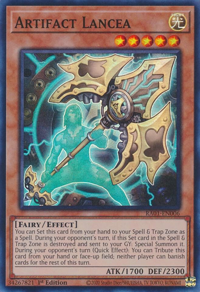Artifact Lancea RA01-EN006 card from 25th Anniversary Rarity Collection