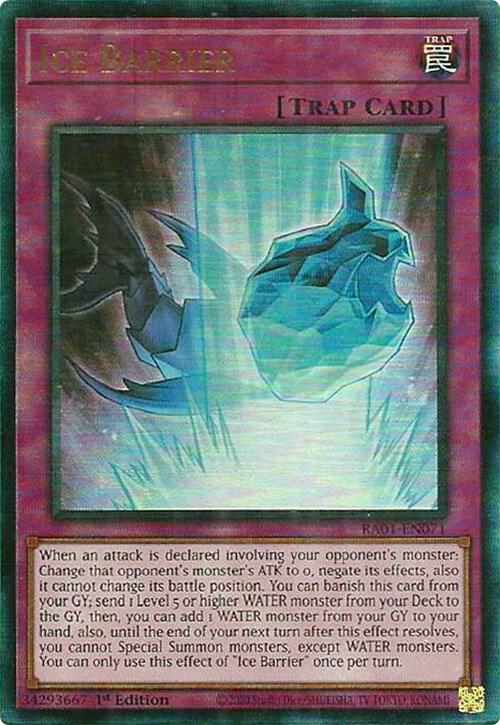 Ice Barrier (PUR) RA01-EN071 card from 25th Anniversary Rarity Collection