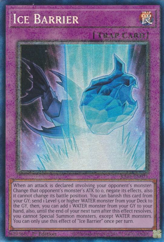 Ice Barrier (PCR) RA01-EN071 card from 25th Anniversary Rarity Collection