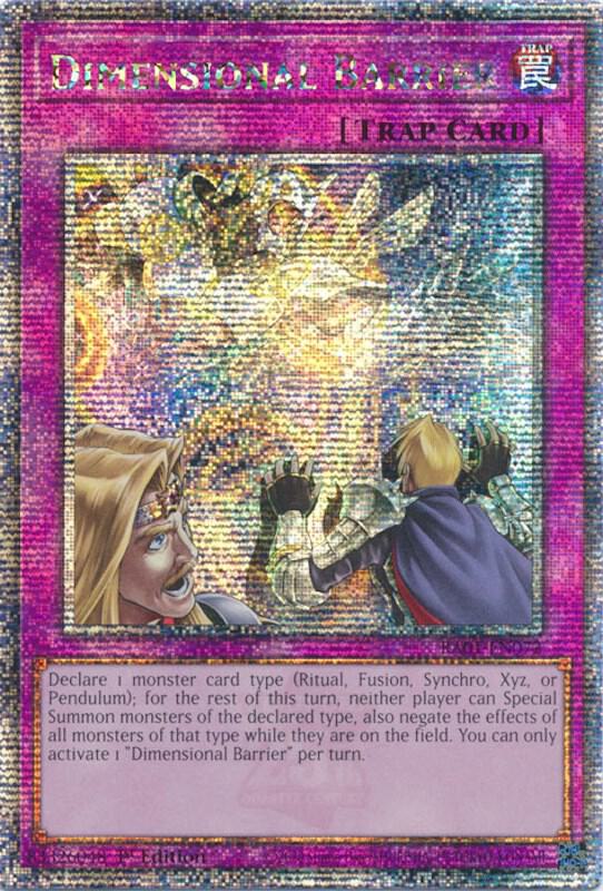 Dimensional Barrier (Quarter Century Secret Rare) RA01-EN072 card from 25th Anniversary Rarity Collection