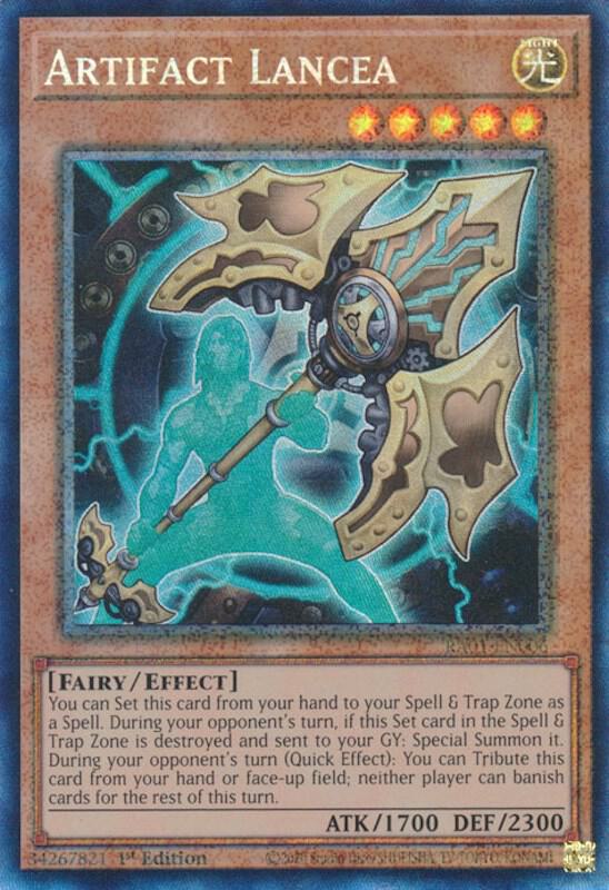 Artifact Lancea (PCR) RA01-EN006 card from 25th Anniversary Rarity Collection