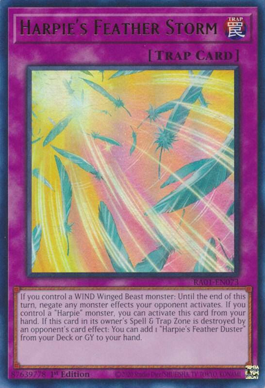 Harpie's Feather Storm (UR) RA01-EN073 card from 25th Anniversary Rarity Collection