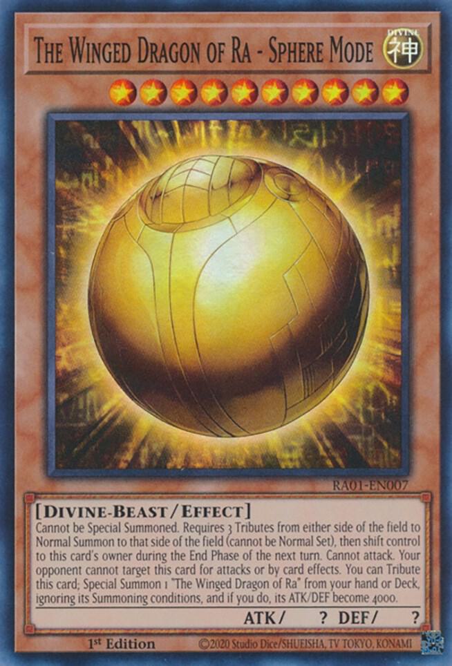 The Winged Dragon of Ra - Sphere Mode RA01-EN007 card from 25th Anniversary Rarity Collection