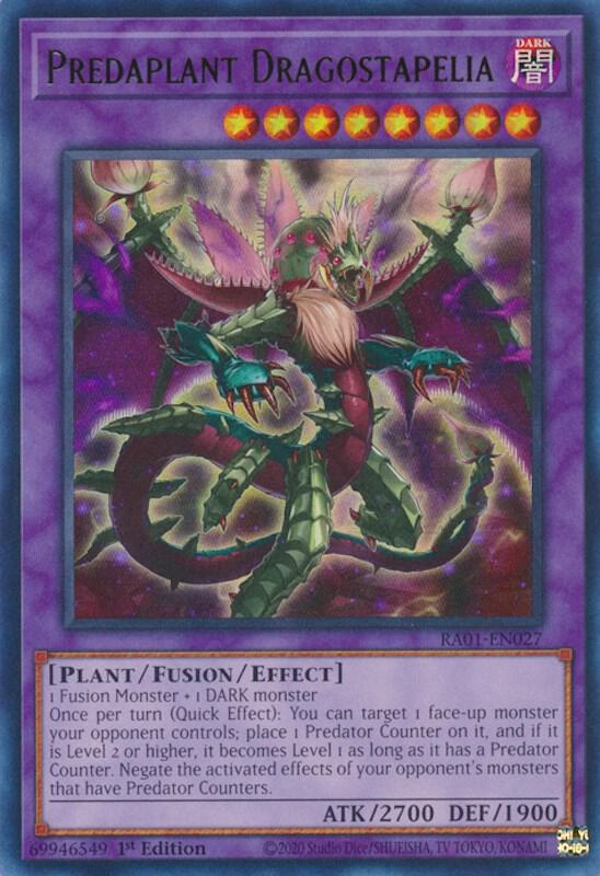 Predaplant Dragostapelia (UR) RA01-EN027 card from 25th Anniversary Rarity Collection