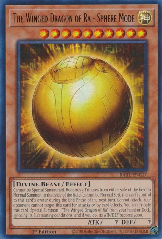 The Winged Dragon of Ra - Sphere Mode (UR) RA01-EN007 card from 25th Anniversary Rarity Collection