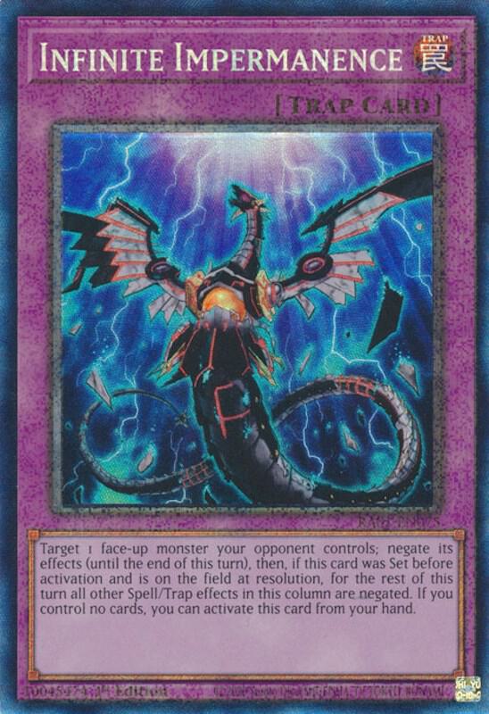 Infinite Impermanence (PCR) RA01-EN075 card from 25th Anniversary Rarity Collection