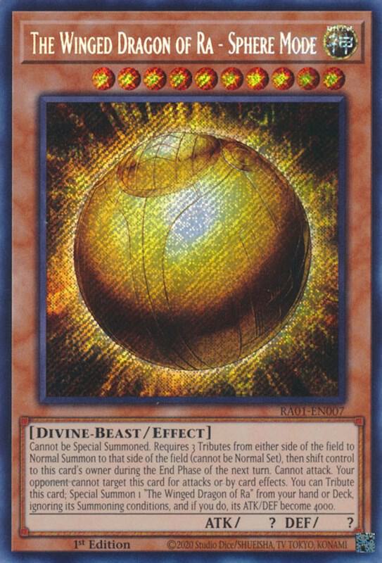 The Winged Dragon of Ra - Sphere Mode (Secret Rare) RA01-EN007 card from 25th Anniversary Rarity Collection