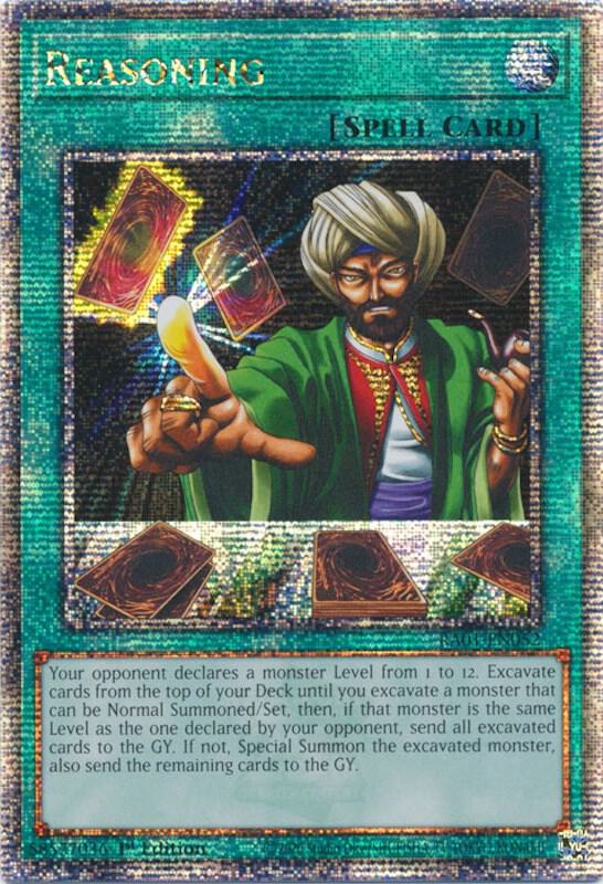 Reasoning (Quarter Century Secret Rare) RA01-EN052 card from 25th Anniversary Rarity Collection