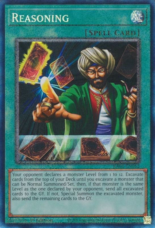Reasoning (PCR) RA01-EN052 card from 25th Anniversary Rarity Collection