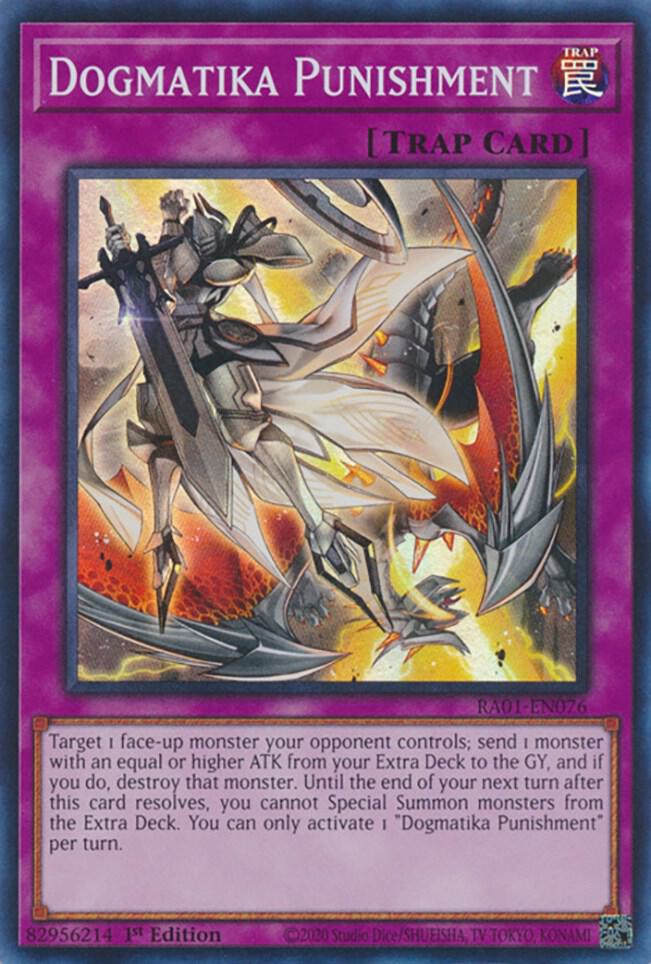 Dogmatika Punishment RA01-EN076 card from 25th Anniversary Rarity Collection