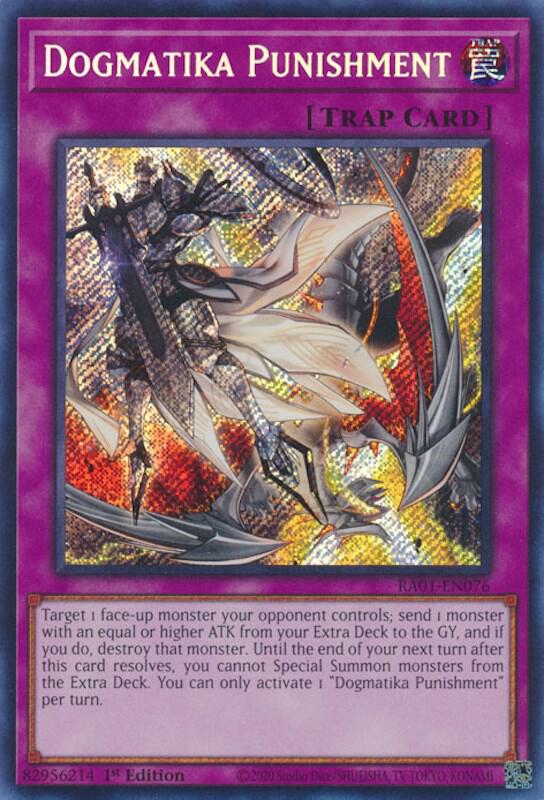 Dogmatika Punishment (Secret Rare) RA01-EN076 card from 25th Anniversary Rarity Collection