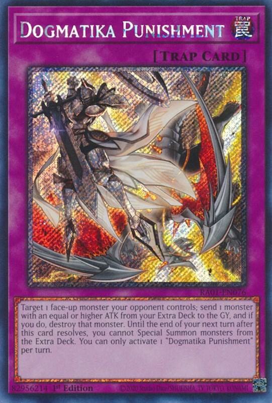 Dogmatika Punishment (Platinum Secret Rare) RA01-EN076 card from 25th Anniversary Rarity Collection