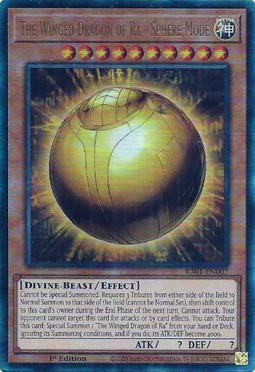 The Winged Dragon of Ra - Sphere Mode (PUR) RA01-EN007 card from 25th Anniversary Rarity Collection