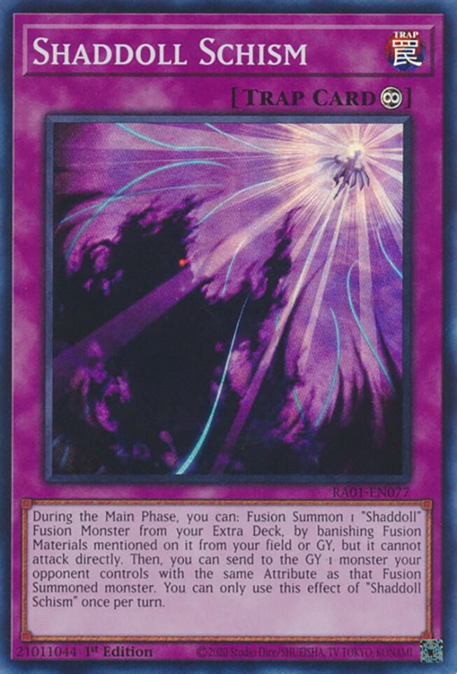 Shaddoll Schism RA01-EN077 card from 25th Anniversary Rarity Collection