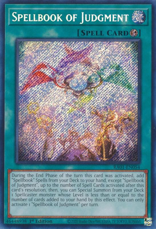 Spellbook of Judgment (Secret Rare) RA01-EN054 card from 25th Anniversary Rarity Collection