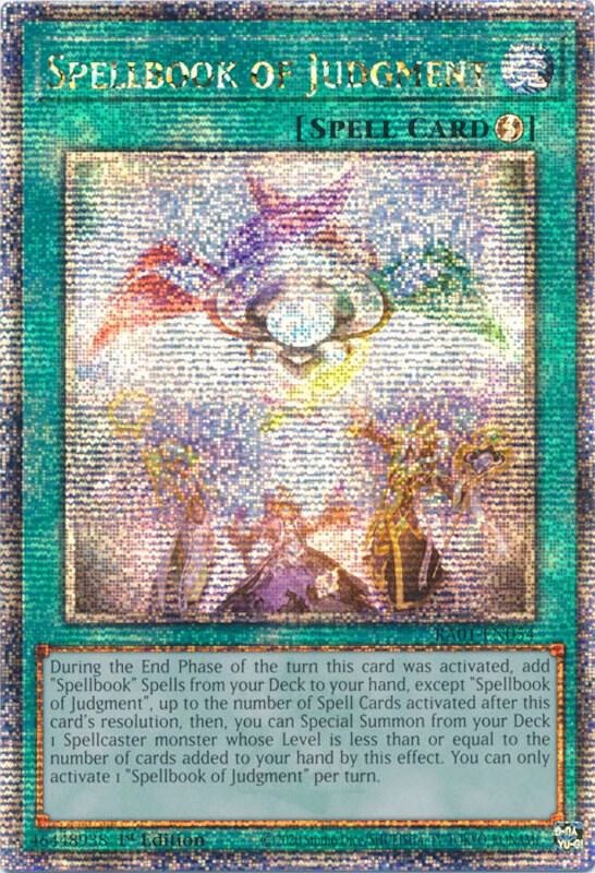 Spellbook of Judgment (Quarter Century Secret Rare) RA01-EN054 card from 25th Anniversary Rarity Collection