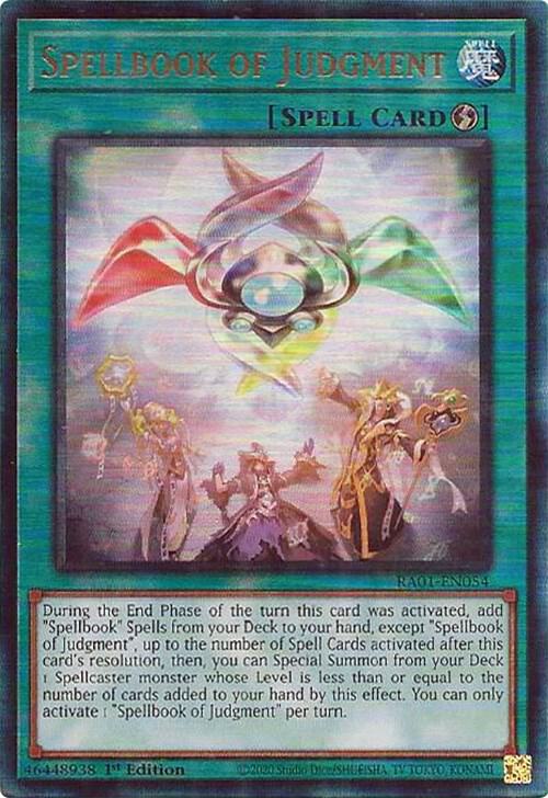 Spellbook of Judgment (PUR) RA01-EN054 card from 25th Anniversary Rarity Collection