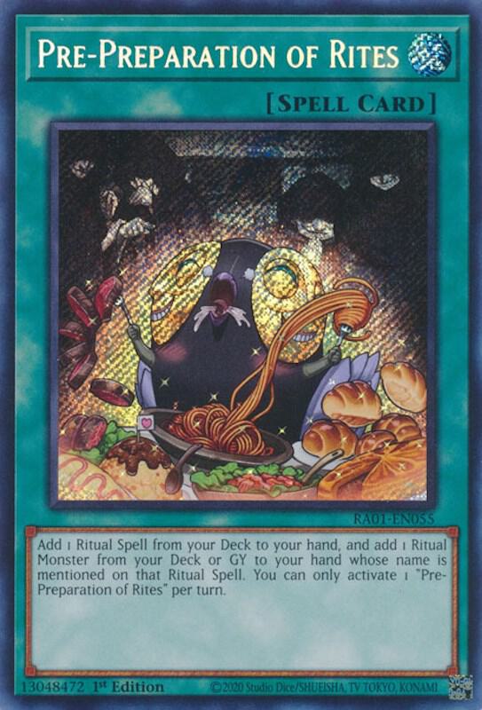 Pre-Preparation of Rites (Secret Rare) RA01-EN055 card from 25th Anniversary Rarity Collection
