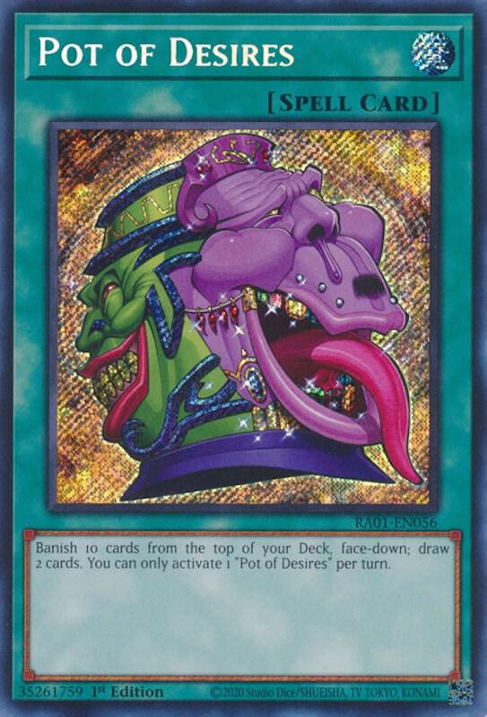 Pot of Desires (Secret Rare) RA01-EN056 card from 25th Anniversary Rarity Collection