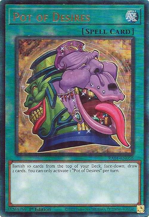 Pot of Desires (PUR) RA01-EN056 card from 25th Anniversary Rarity Collection