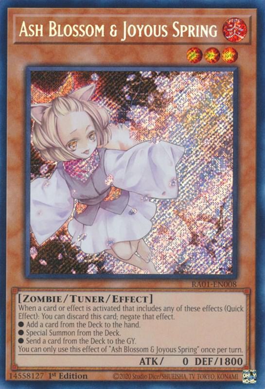 Ash Blossom & Joyous Spring (Secret Rare) RA01-EN008 card from 25th Anniversary Rarity Collection