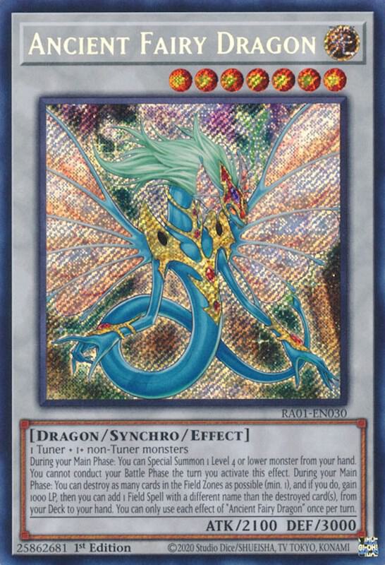Ancient Fairy Dragon (Secret Rare) RA01-EN030 card from 25th Anniversary Rarity Collection