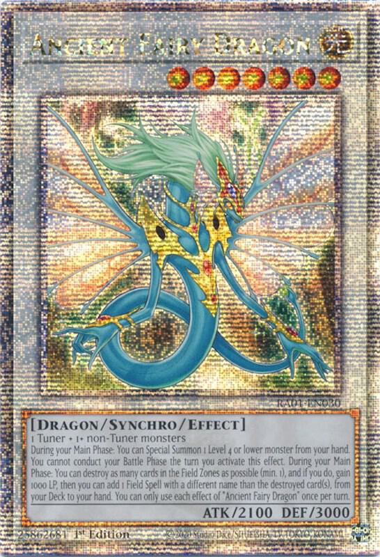 Ancient Fairy Dragon (Quarter Century Secret Rare) RA01-EN030 card from 25th Anniversary Rarity Collection