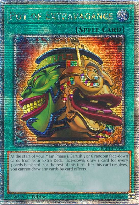 Pot of Extravagance (Quarter Century Secret Rare) RA01-EN059 card from 25th Anniversary Rarity Collection