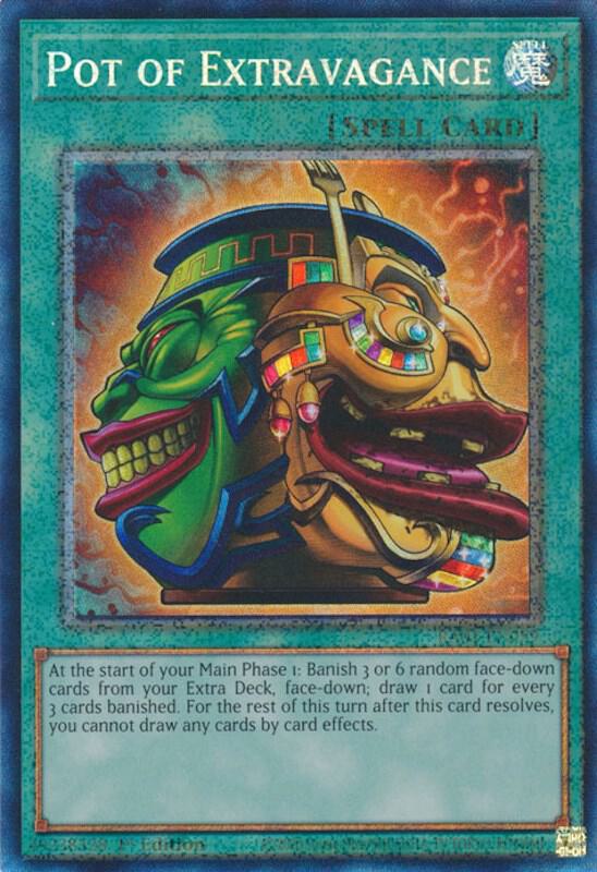 Pot of Extravagance (PCR) RA01-EN059 card from 25th Anniversary Rarity Collection