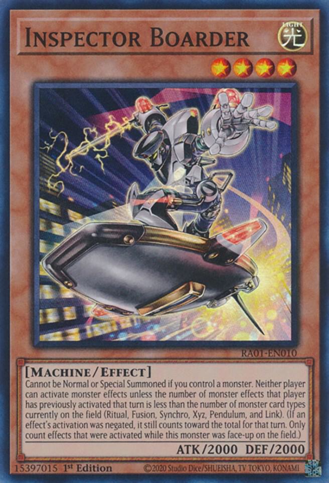 Inspector Boarder RA01-EN010 card from 25th Anniversary Rarity Collection