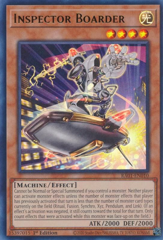 Inspector Boarder (UR) RA01-EN010 card from 25th Anniversary Rarity Collection