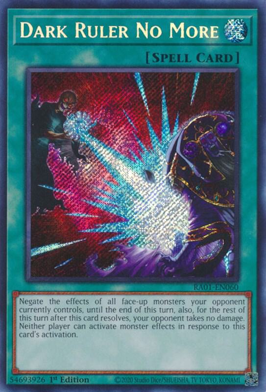 Dark Ruler No More (Secret Rare) RA01-EN060 card from 25th Anniversary Rarity Collection