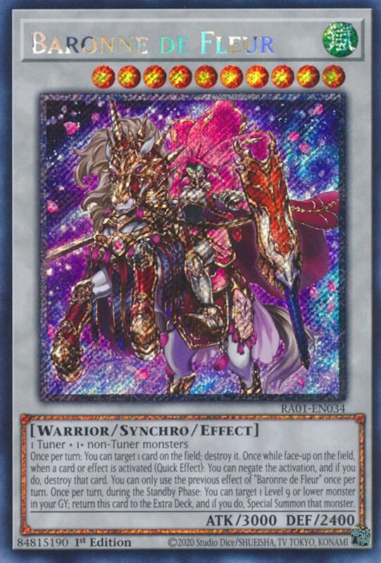 Baronne de Fleur (Platinum Secret Rare) RA01-EN034 card from 25th Anniversary Rarity Collection